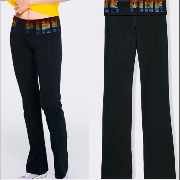 foldover flare yoga pants